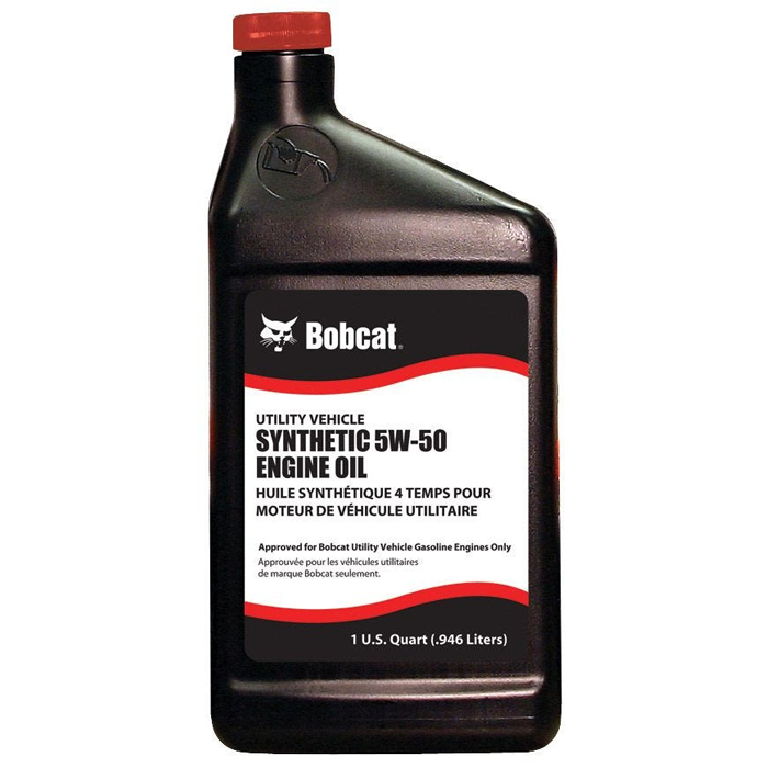 Genuine Bobcat 5W-50 Synthetic Oil, 2879441 shown in a quart bottle.