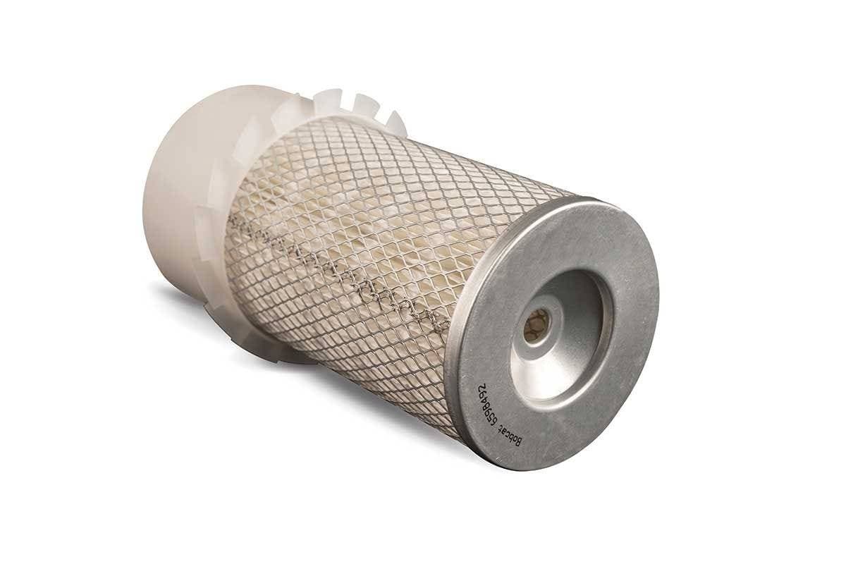 Genuine Bobcat Outer Air Filter showing metal end and evenly spaced pleats.