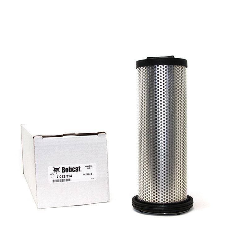 Genuine Bobcat hydraulic oil filter 7012314 shown with packaging.