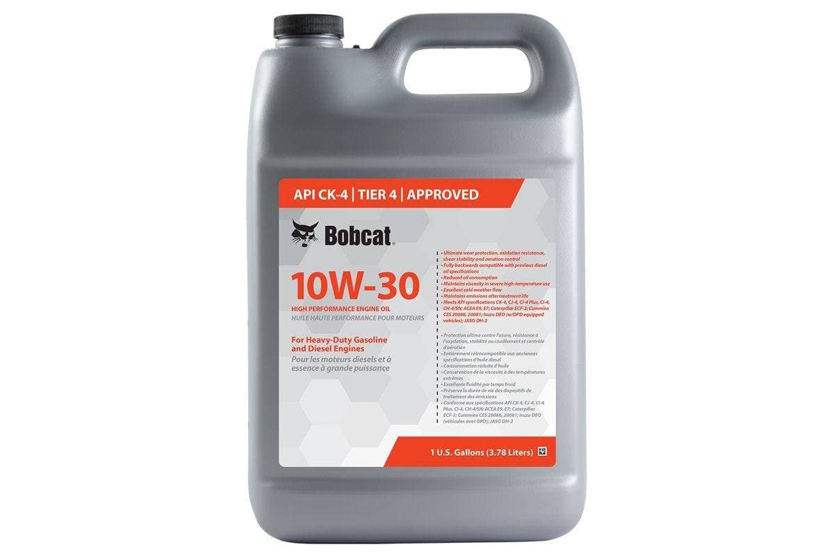 Genuine Bobcat Engine Oil 10W30 1 Gallon 7354876 showing front bottle label.