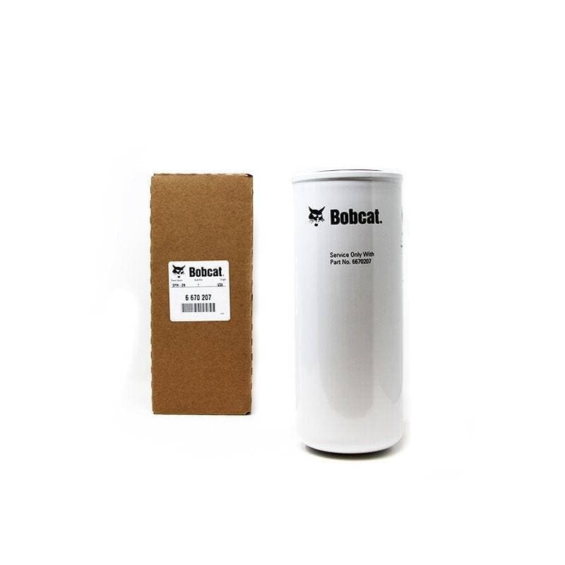 Genuine Bobcat hydraulic filter 6670207 shown with packaging.