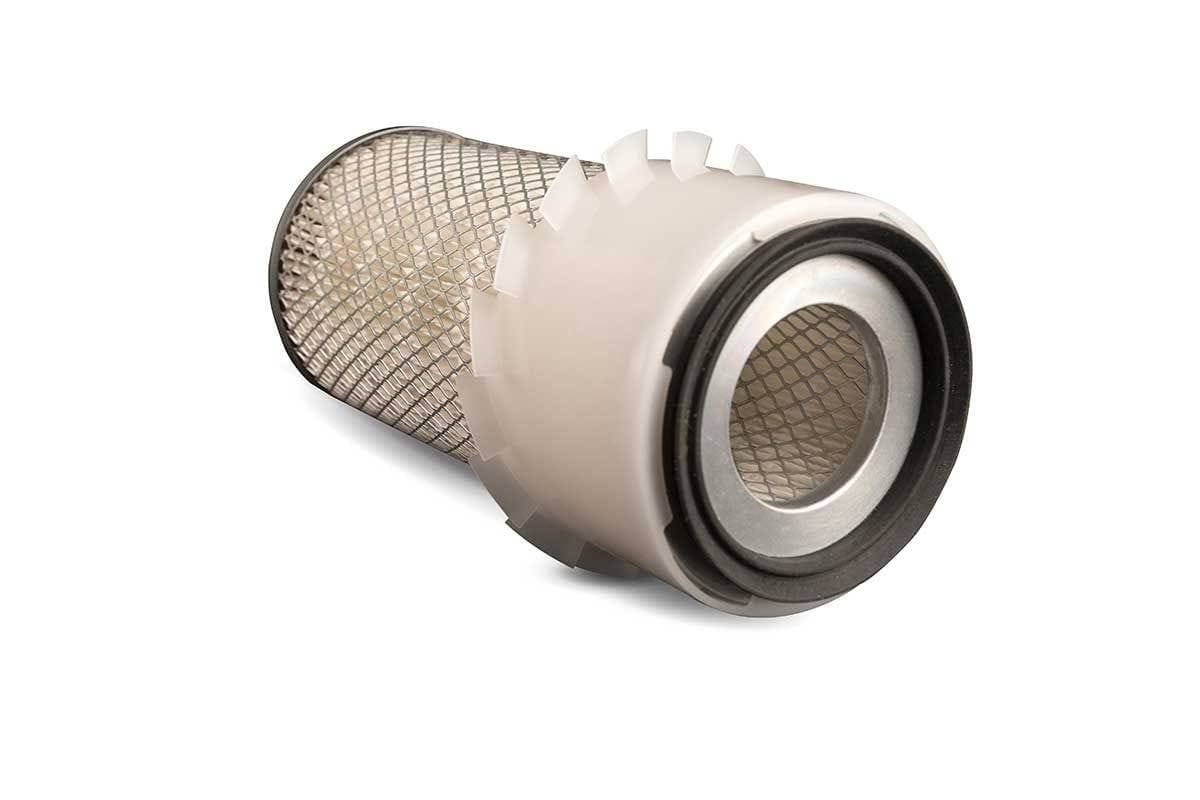 Genuine Bobcat Outer Air Filter showing radial seal, fins and interior. 