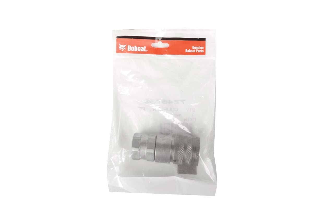 Genuine Bobcat Female Flat Faced Coupler, 1/2" body, 3/4" SAE/ORB thread, 7246790 view 4.