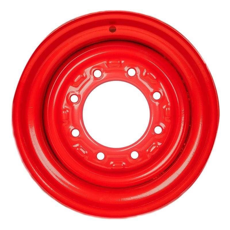 Genuine Bobcat 16.5in x 12in x 8in Wheel Rim 6732847 showing 8 bolt holes and tire valve hole