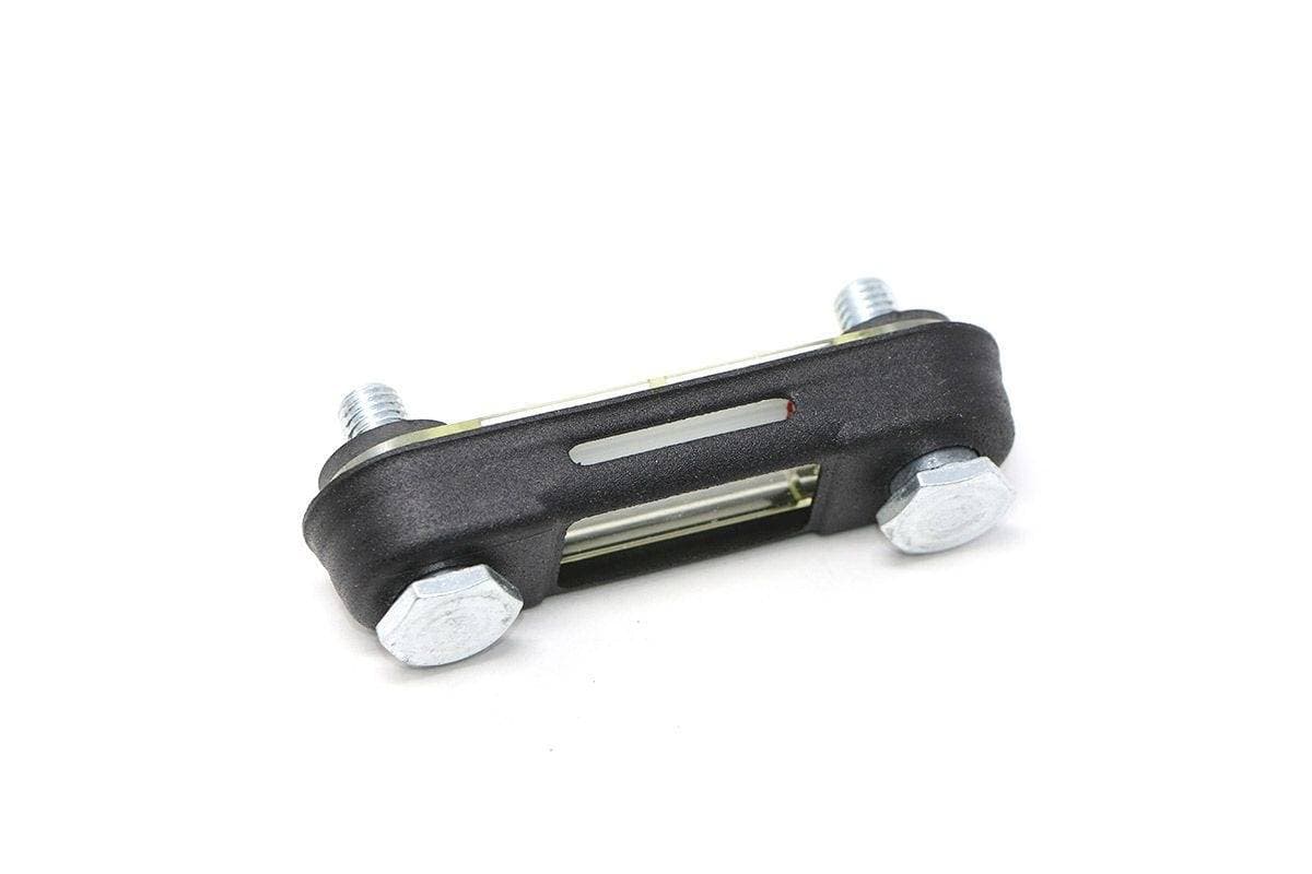 Genuine Bobcat Sight Gauge, 7001421 shown with bolts to attach to equipment.