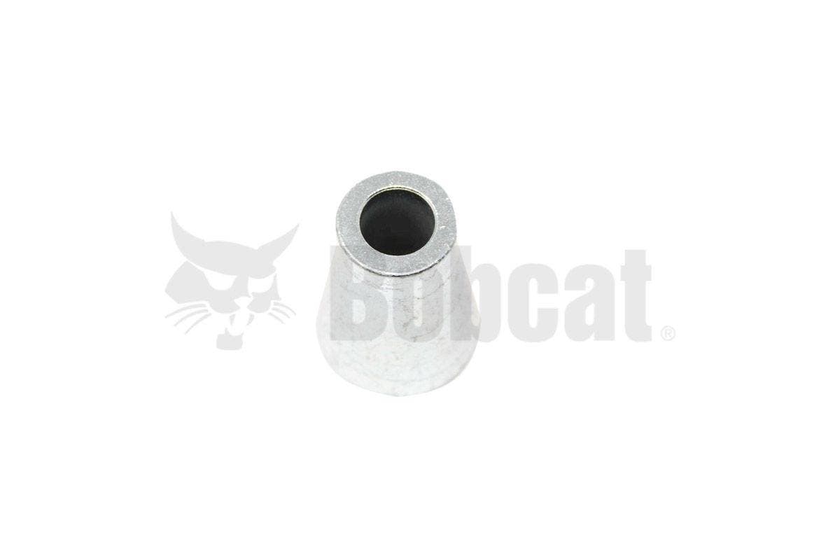 Genuine Bobcat Tapered Spacer, 7110276 for engine mounts showing the top view of the narrow open end. 