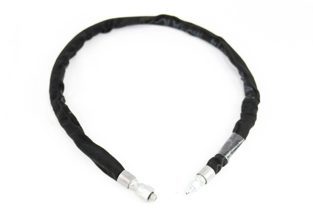 Genuine Bobcat Hydraulic Hose 7387612 showing entire hose with protective sleeve.