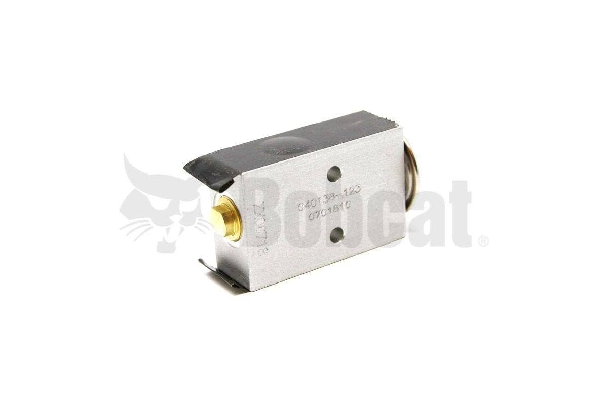 Genuine Bobcat AC Valve Block, 6675534 side view. 