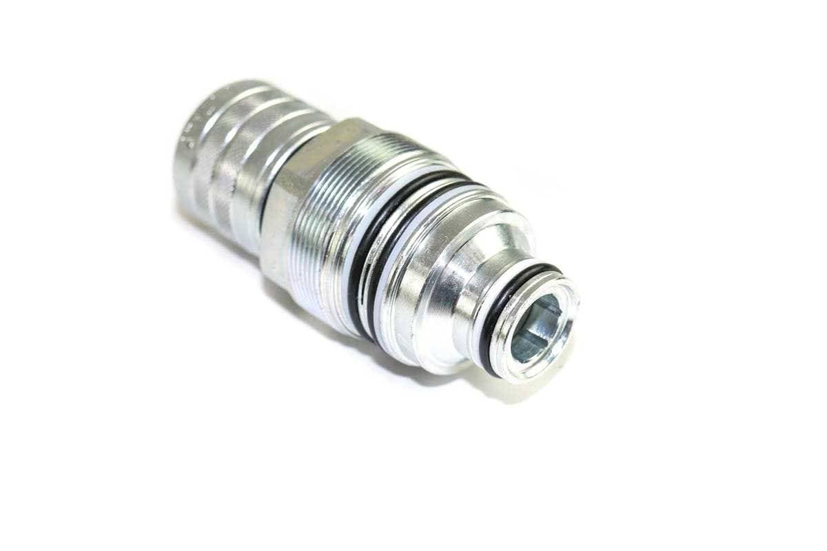 Genuine Bobcat Female Flat Faced Coupler, Replacement Cartridge, 4BD4FI Block, 6680018, showing the narrow end.