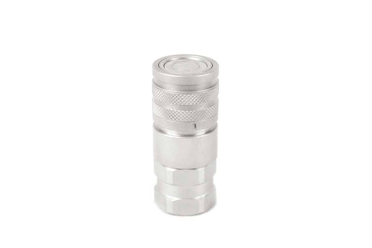 Genuine Bobcat Female Flat Faced Coupler, 1/2" body, 3/4" SAE/ORB thread, 7246790 view 2.