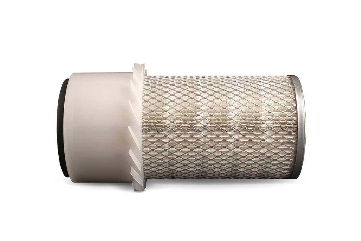 Genuine Bobcat Outer Air Filter showing metal grid and evenly spaced pleats.