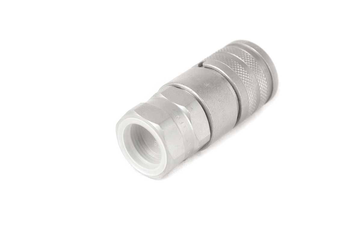 Genuine Bobcat Female Flat Faced Coupler, 1/2" body, 3/4" SAE/ORB thread, 7246790 view 3.