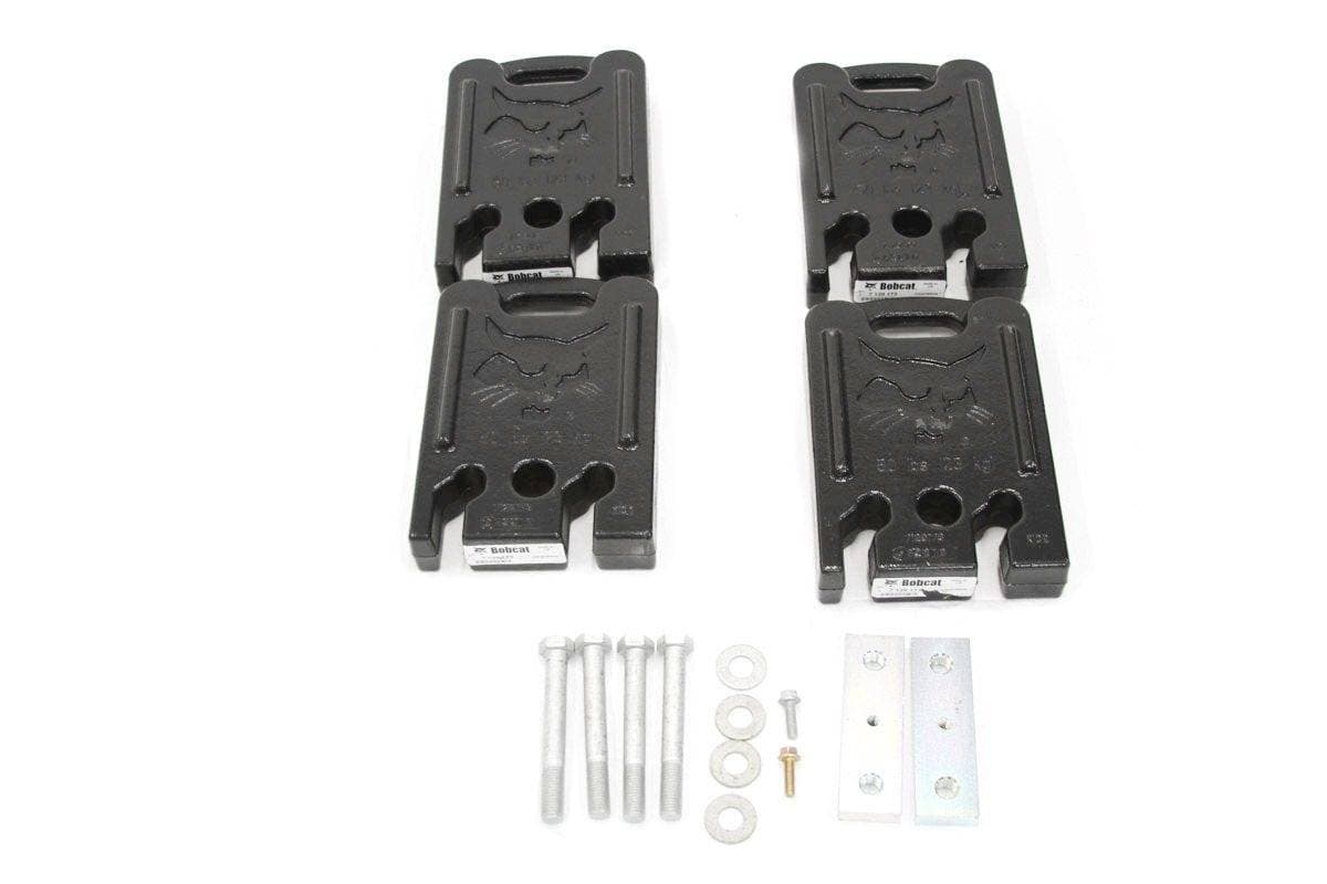 Genuine Bobcat Counterweight Kit, 7129250, showing all the parts included in the kit.